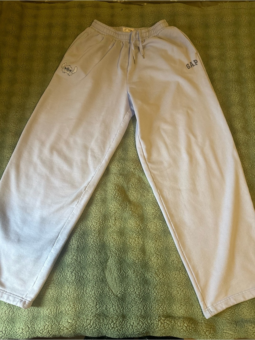 GAP UNISEX Pale Blue Wide leg Sweatpants with Drawstring